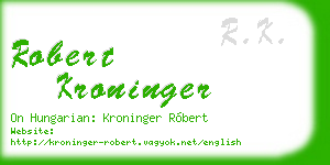 robert kroninger business card