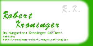 robert kroninger business card